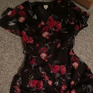 A new day brand, xl, womens, long front tie floral dress